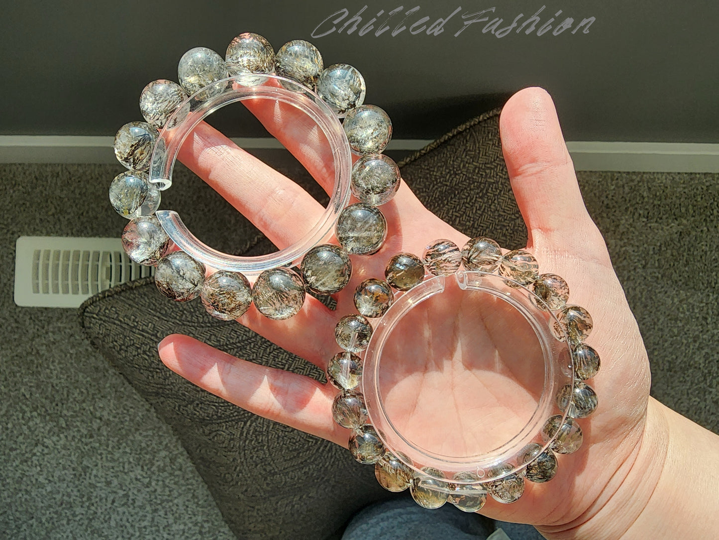 [Bracelet] Black Dendritic Quartz Bracelet