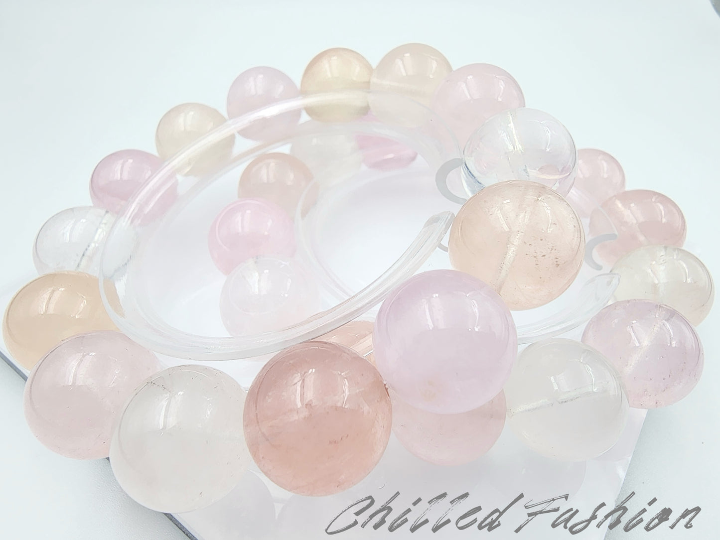 [Bracelet] 15mm Pink Morganite Bracelet