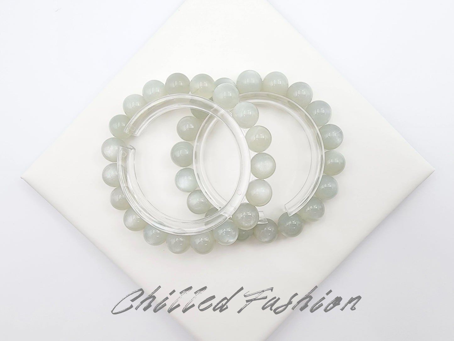 [Bracelet] Green-Tone Moonstone Bracelet