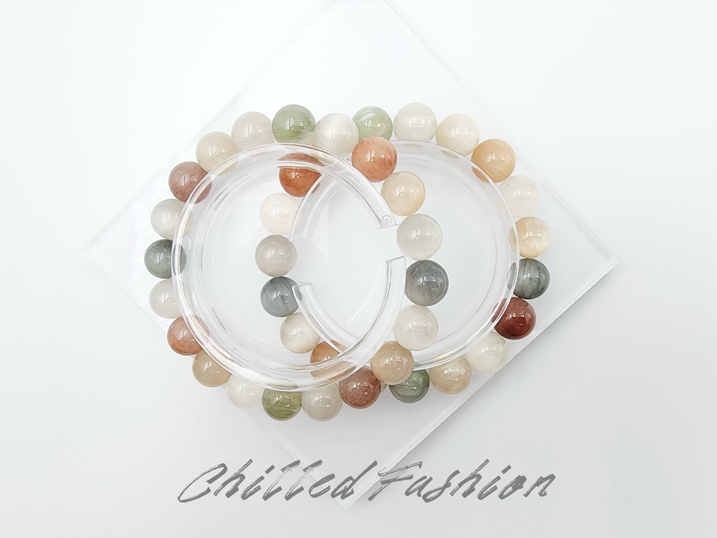 [Bracelet] 10mm Multicolored Rabbit Hair Quartz Bracelet