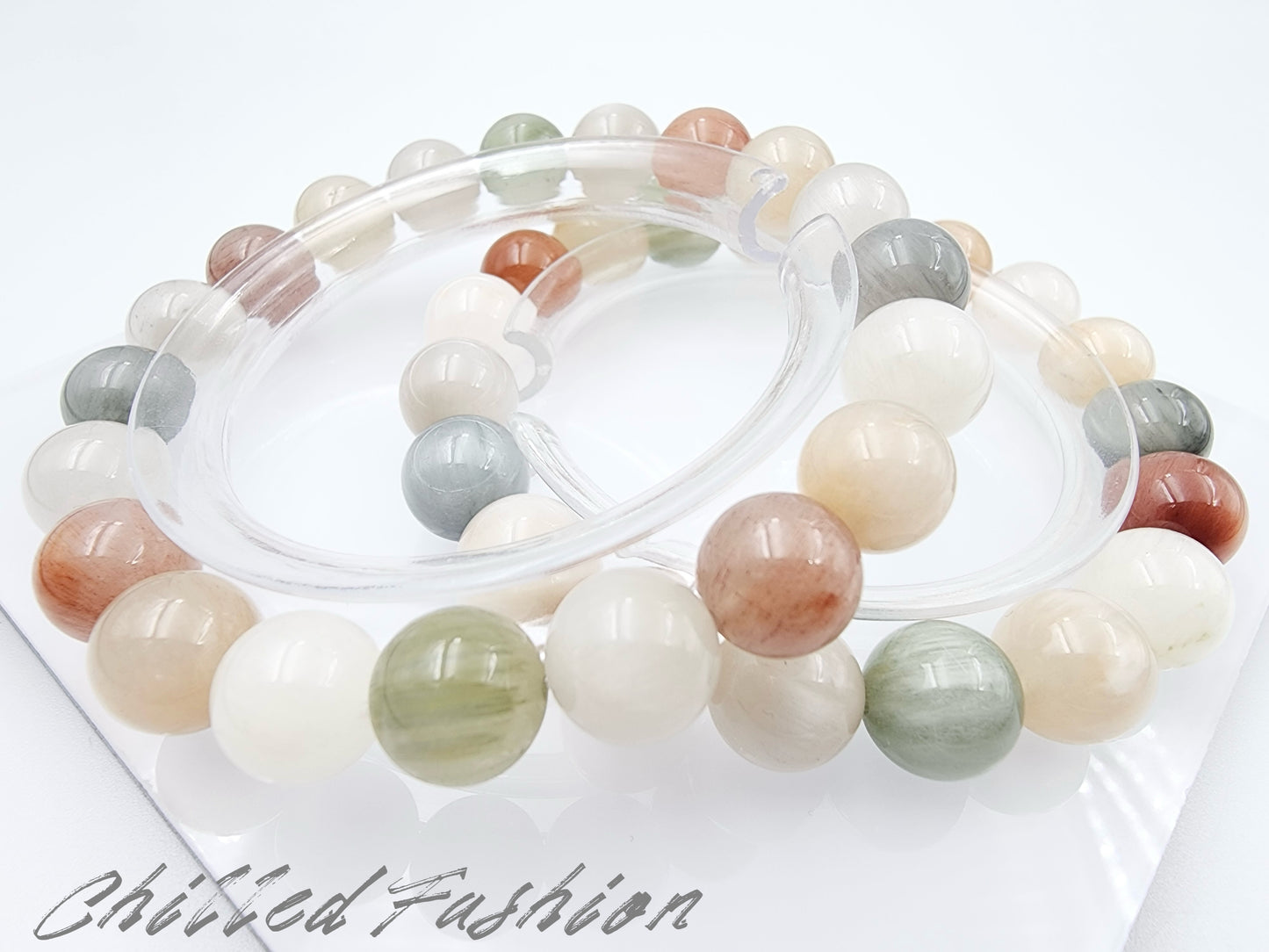 [Bracelet] 10mm Multicolored Rabbit Hair Quartz Bracelet