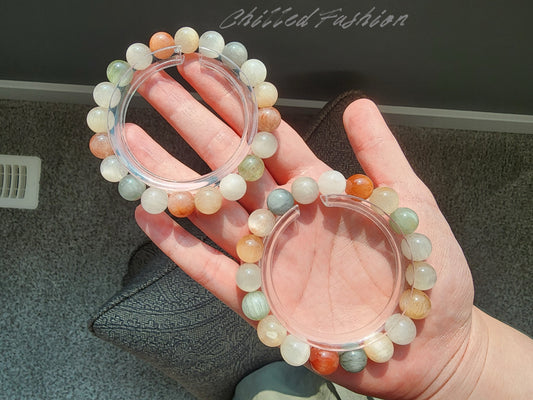 [Bracelet] 10mm Multicolored Rabbit Hair Quartz Bracelet