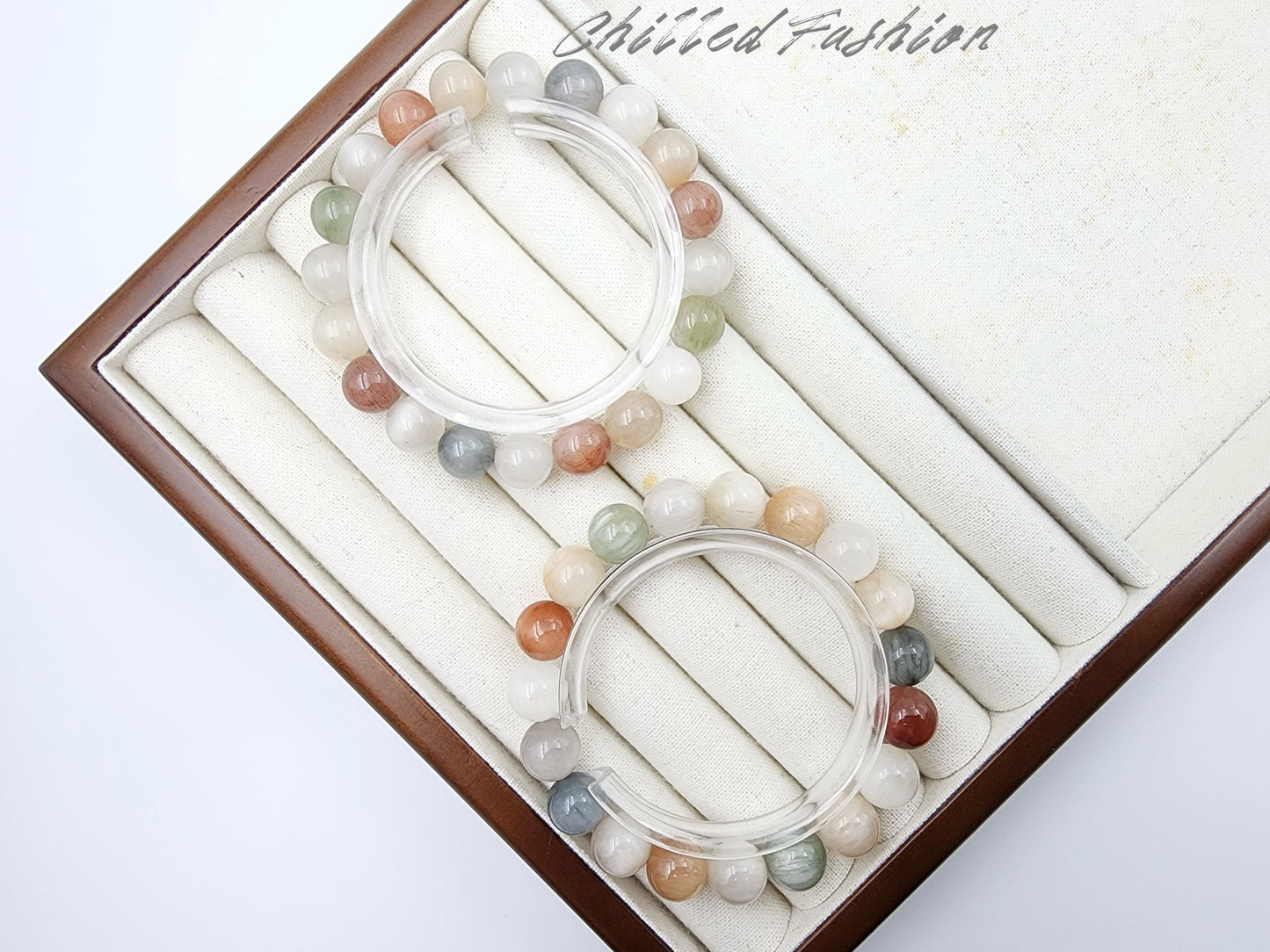 [Bracelet] 10mm Multicolored Rabbit Hair Quartz Bracelet