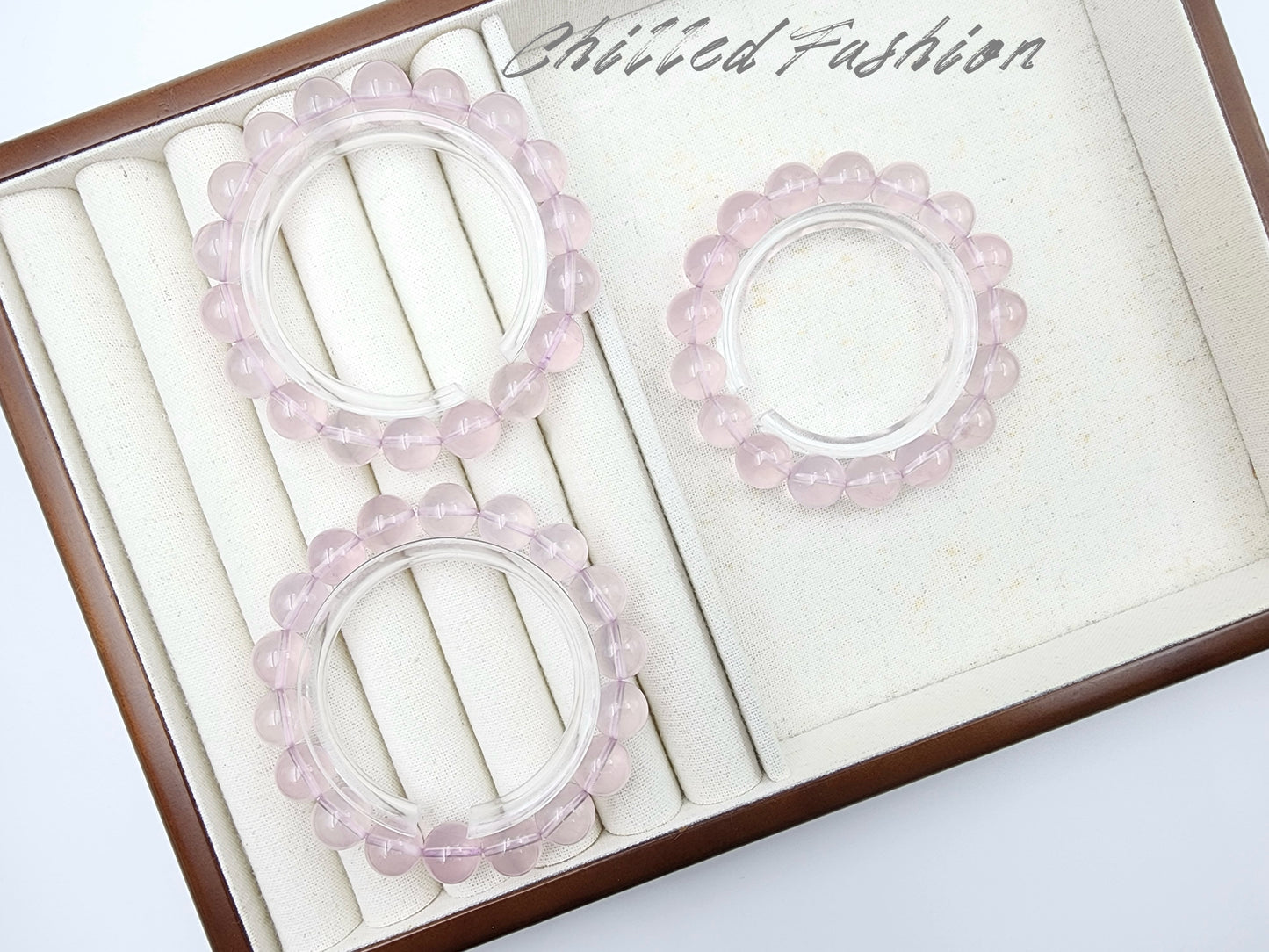 [Bracelet] 11mm Purple-Toned Mozambique Rose Quartz Bracelet