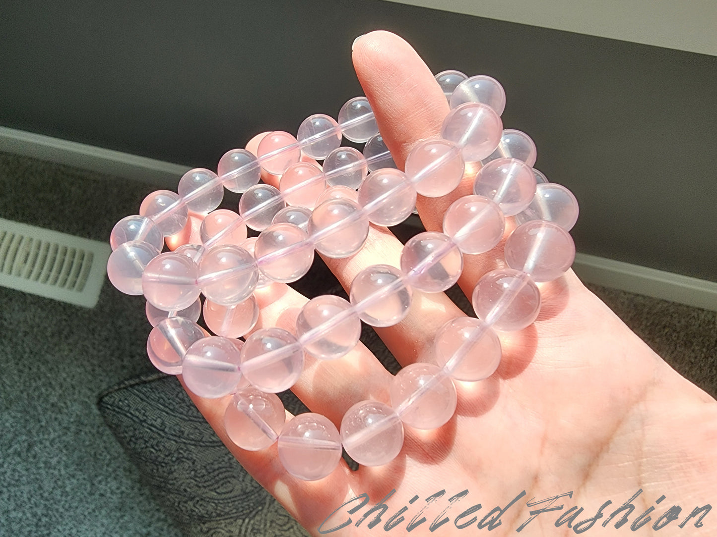 [Bracelet] 11mm Purple-Toned Mozambique Rose Quartz Bracelet