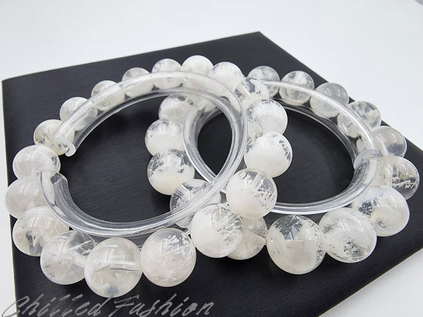 [Bracelet] Snow Frost Rutilated Quartz Bracelet