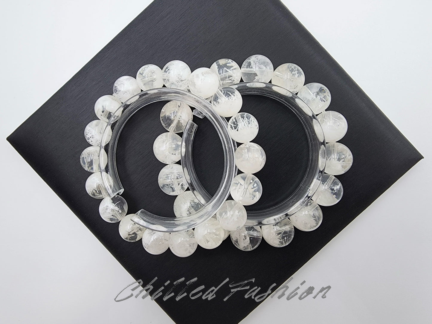 [Bracelet] Snow Frost Rutilated Quartz Bracelet