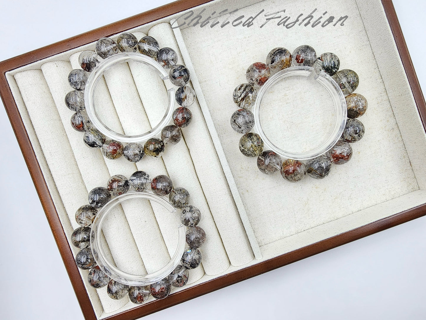 [Bracelet] Brazilian Thorn Rose Skeletal Herkimer Quartz Bracelet