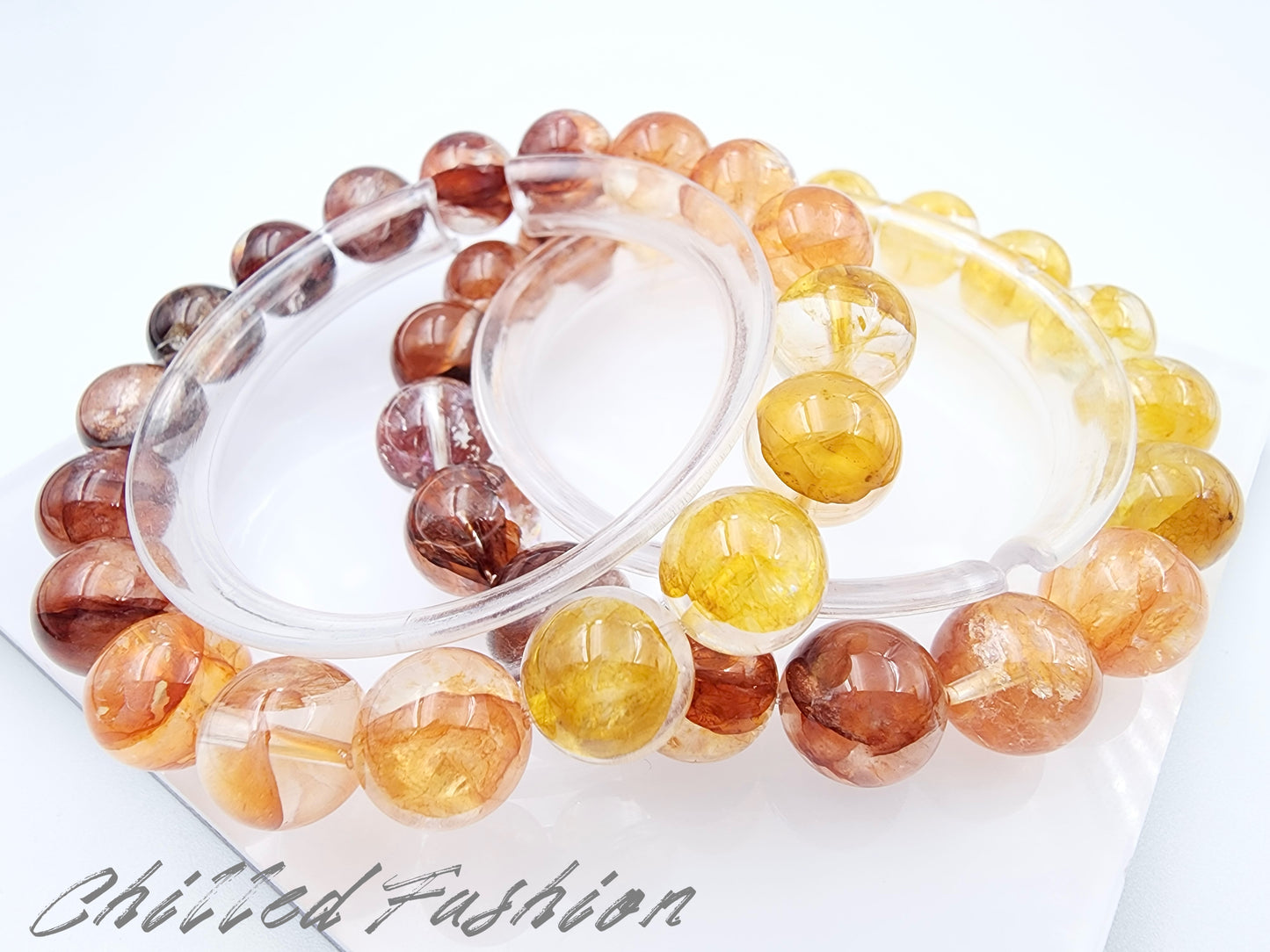 [Bracelet] 11mm Gradient Hematoid Quartz Bracelet