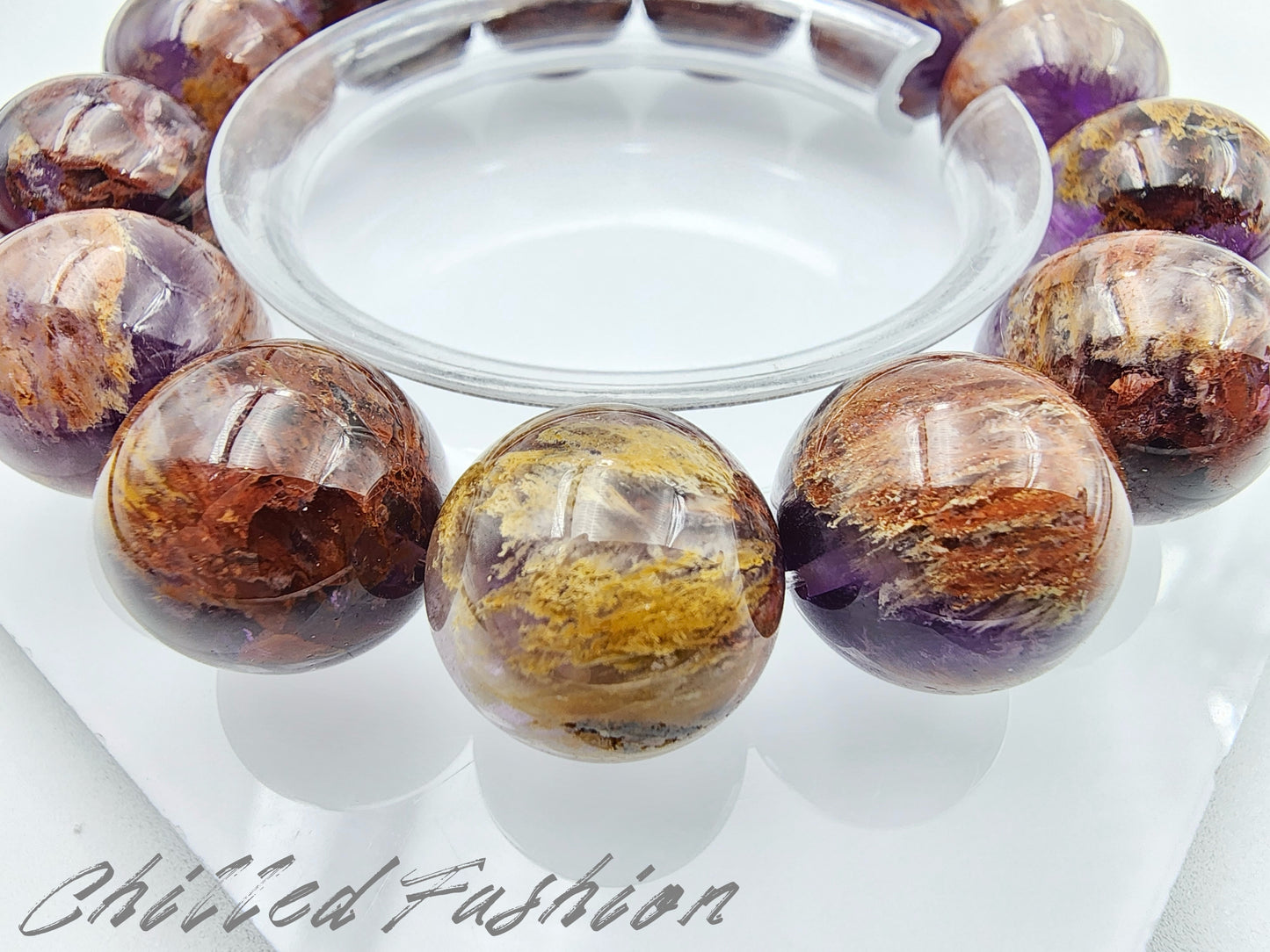 [Bracelet] 16mm Purple Phantom Quartz Bracelet