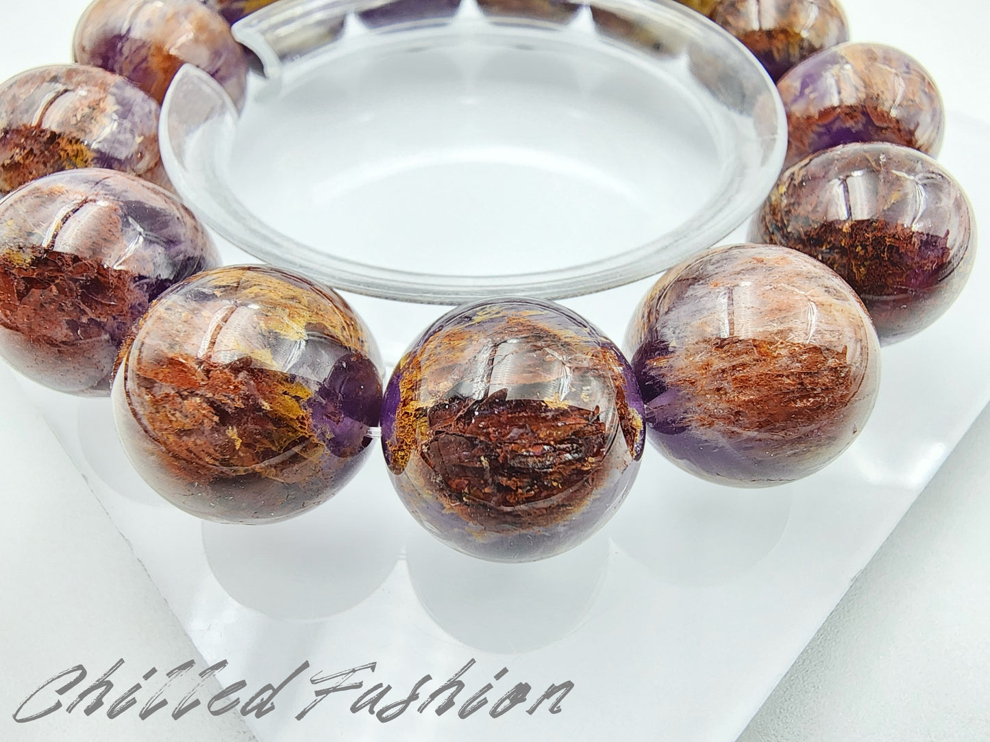 [Bracelet] 16mm Purple Phantom Quartz Bracelet