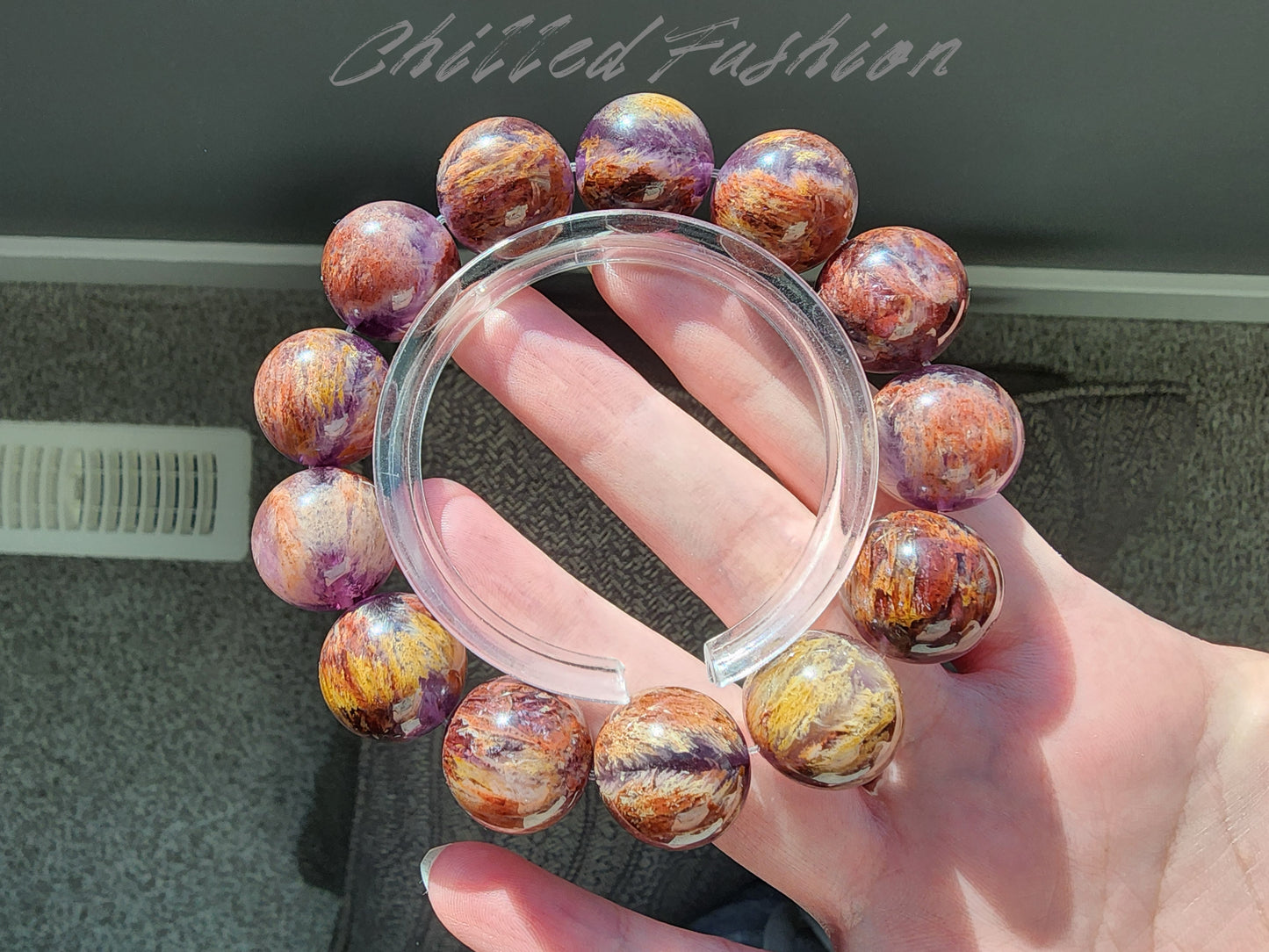 [Bracelet] 16mm Purple Phantom Quartz Bracelet