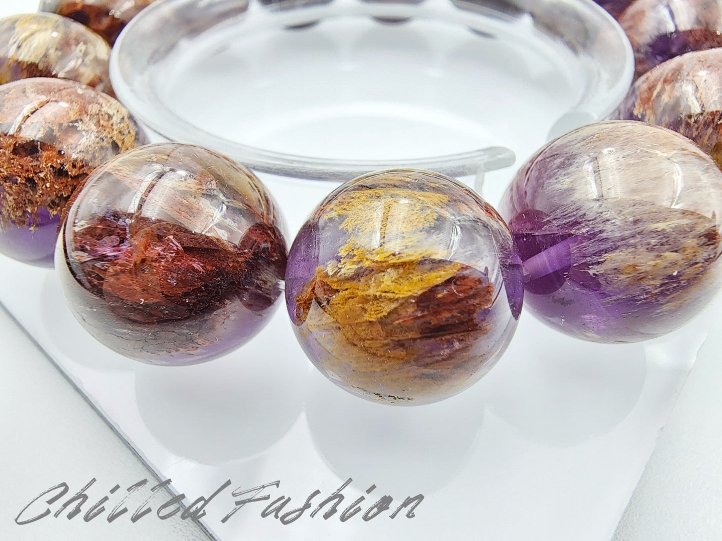 [Bracelet] 16mm Purple Phantom Quartz Bracelet