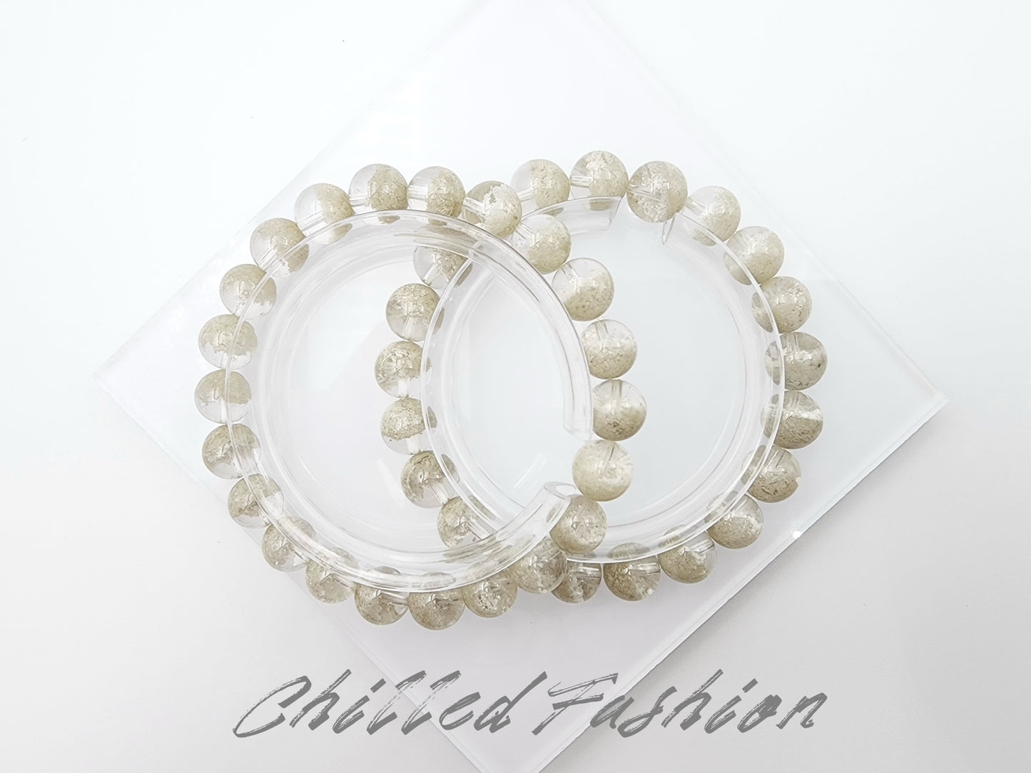 [Bracelet] Coral White Phantom Quartz Bracelet