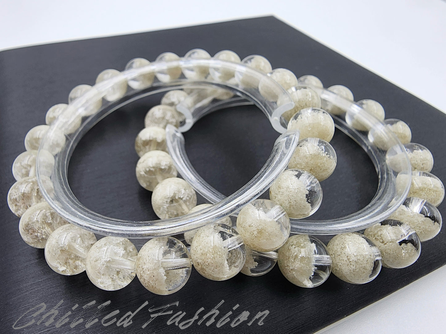 [Bracelet] Coral White Phantom Quartz Bracelet