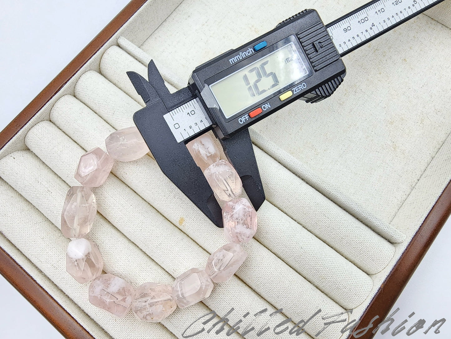 [Bracelet] Pink Snowflake Phantom Quartz Bracelet