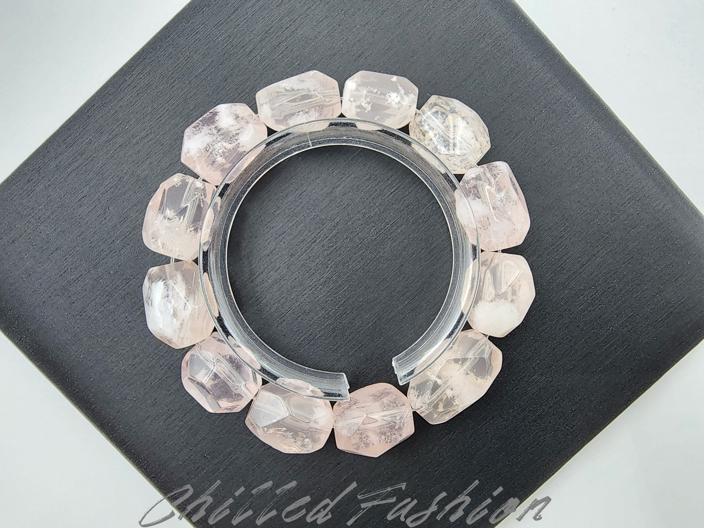 [Bracelet] Pink Snowflake Phantom Quartz Bracelet