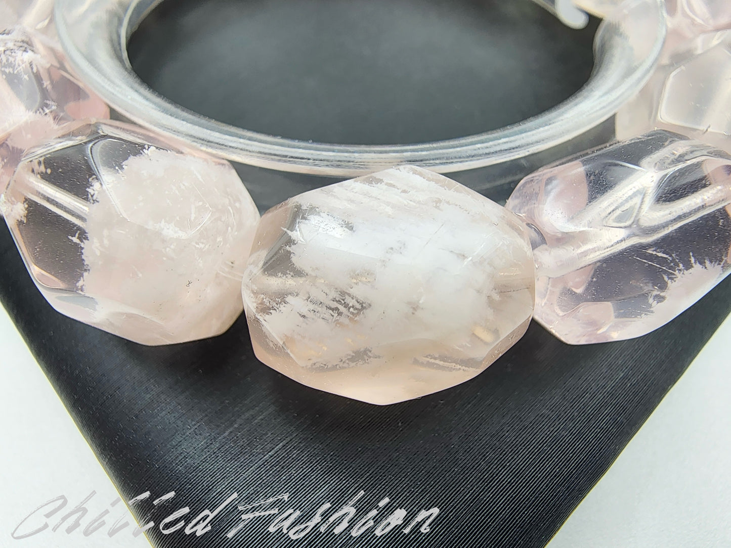 [Bracelet] Pink Snowflake Phantom Quartz Bracelet