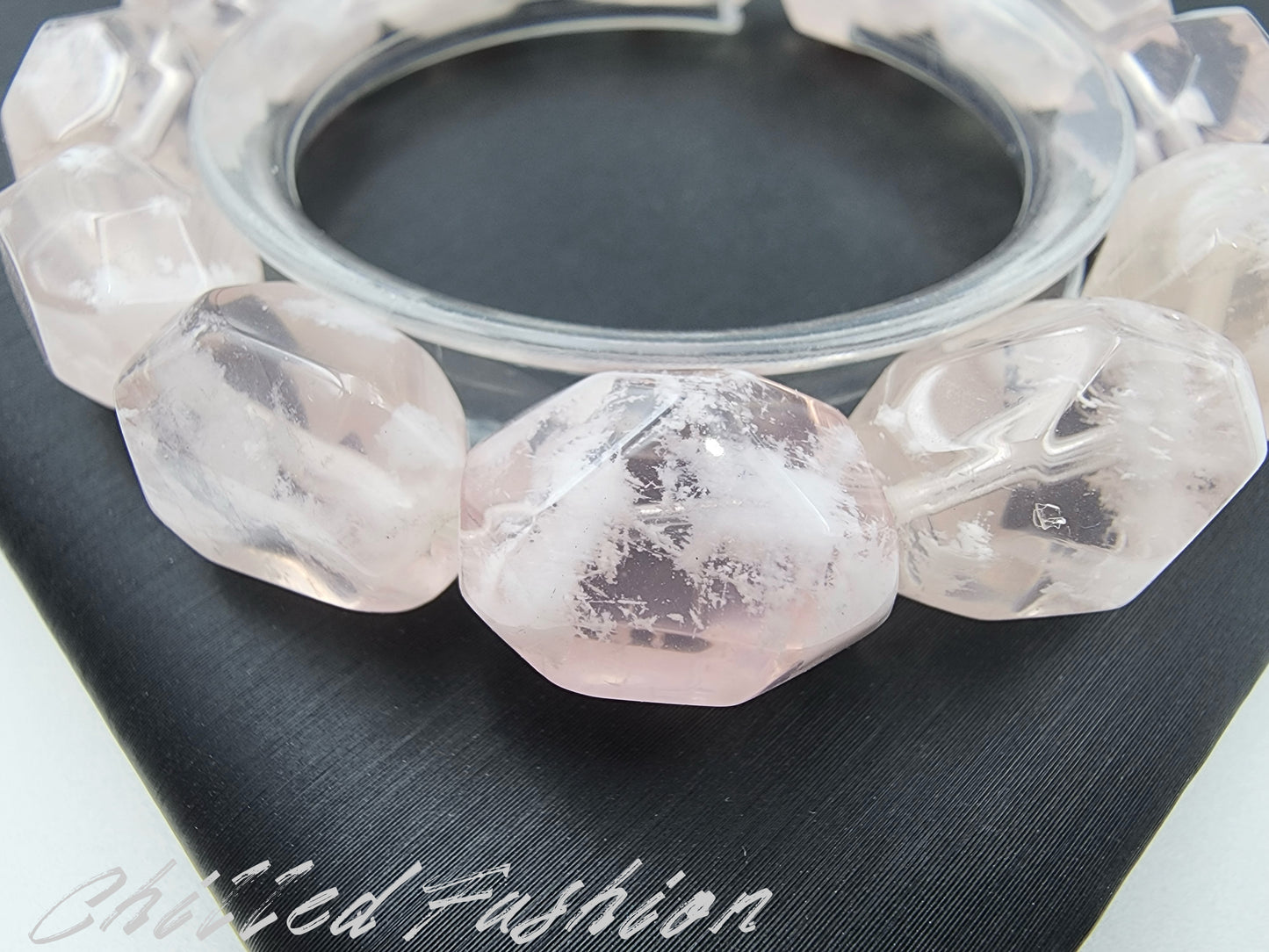 [Bracelet] Pink Snowflake Phantom Quartz Bracelet