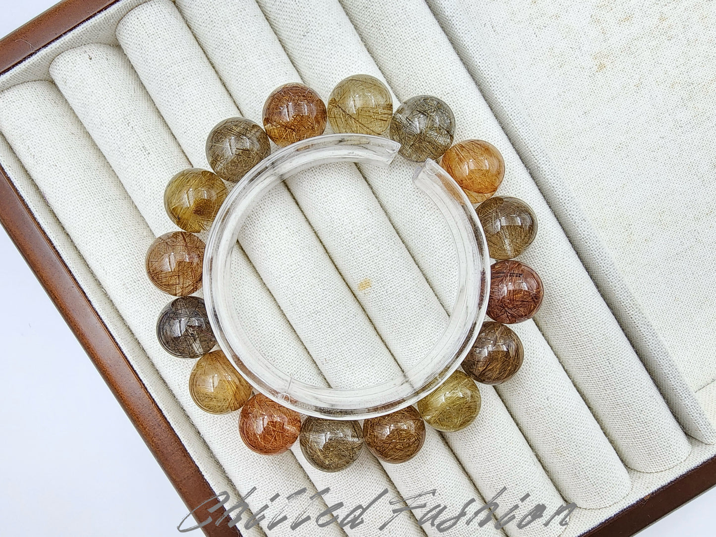 [Bracelet] 14mm Multicolor Rutilated Quartz Bracelet