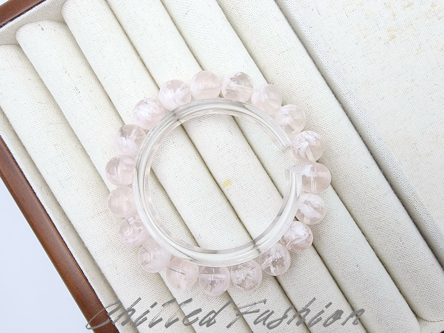 [Bracelet] 10mm Pink Snowflake Phantom Quartz Bracelet