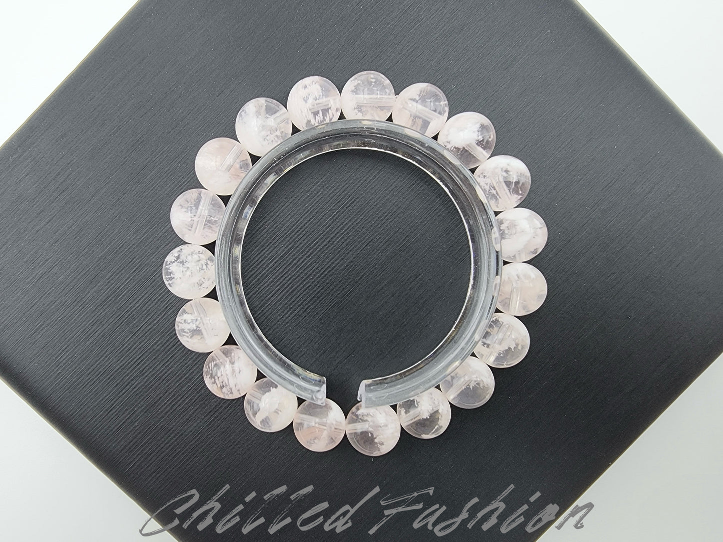 [Bracelet] 10mm Pink Snowflake Phantom Quartz Bracelet