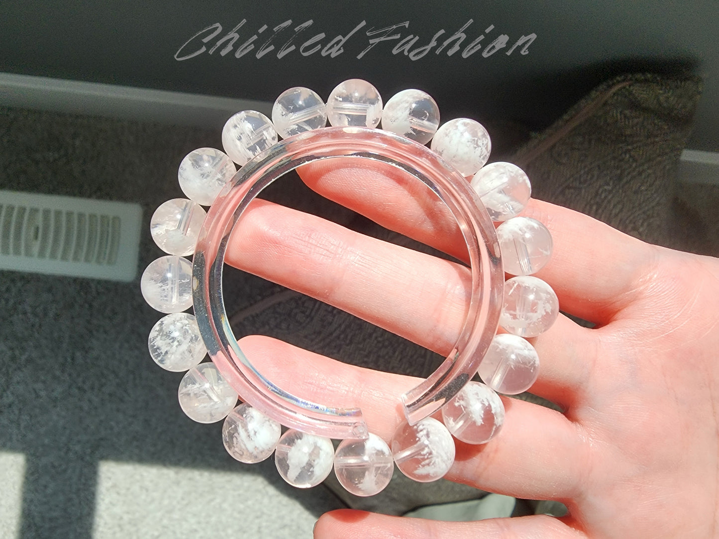 [Bracelet] 10mm Pink Snowflake Phantom Quartz Bracelet