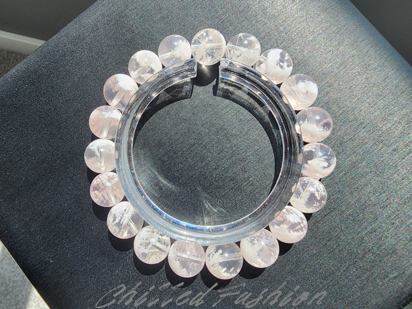 [Bracelet] 10mm Pink Snowflake Phantom Quartz Bracelet