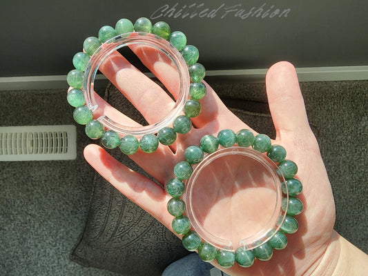 [Bracelet] 9mm Green Apatite Stretch Bracelet