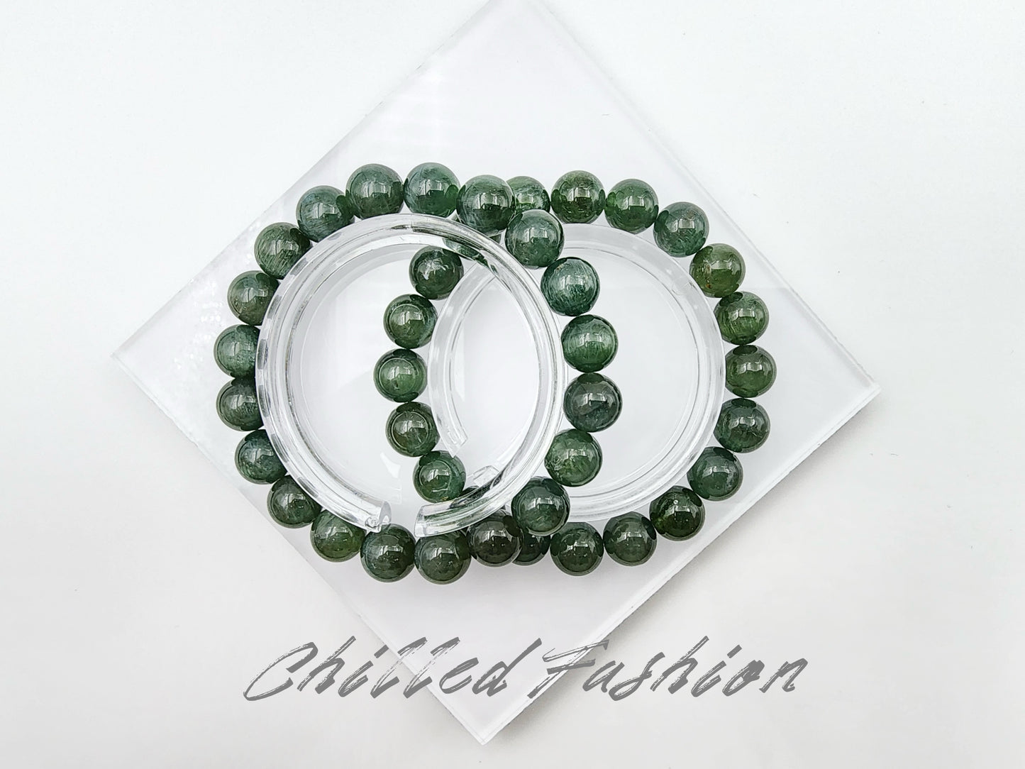 [Bracelet] 9mm Green Apatite Stretch Bracelet