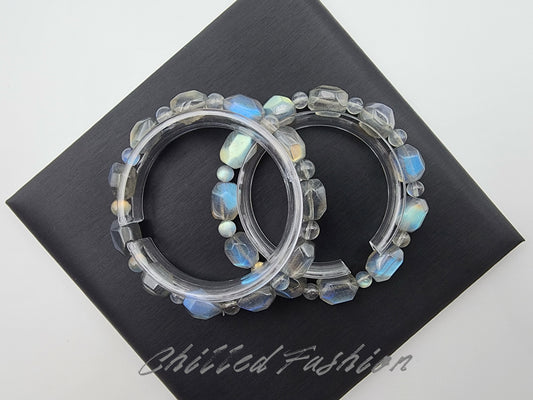 [Bracelet] Labradorite Faceted Nugget Bracelet