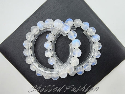 [Bracelet] Blue Flash White Feldspar Bracelet