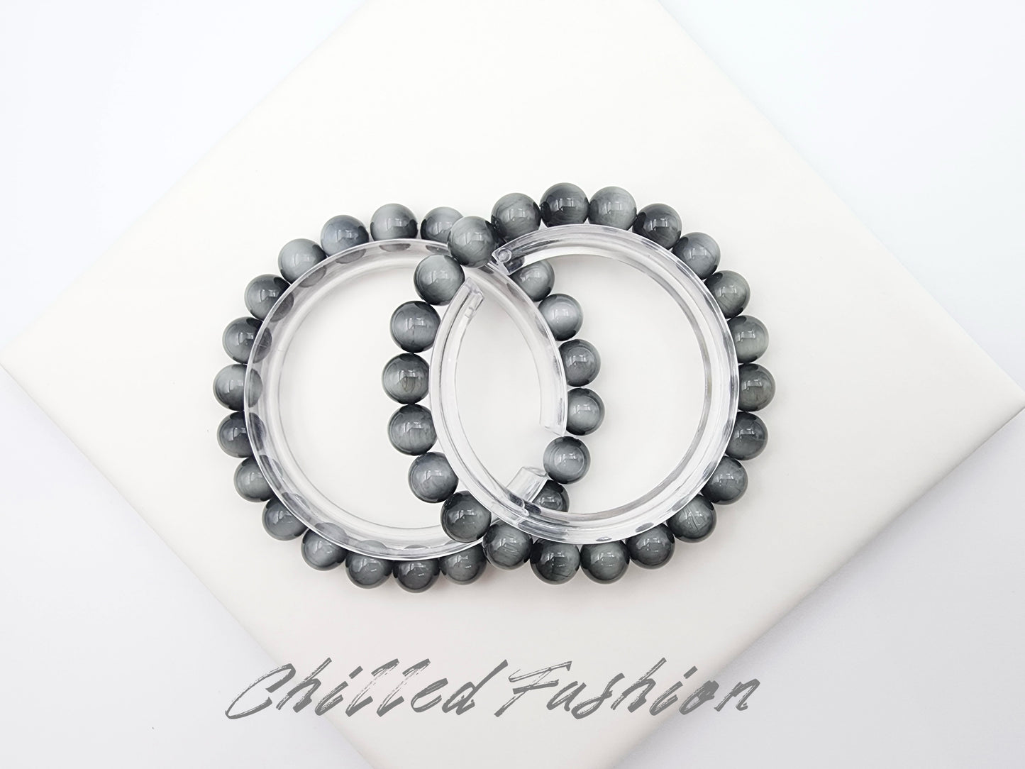 [Bracelet] 8mm Grey Hawk’s Eye Bracelet