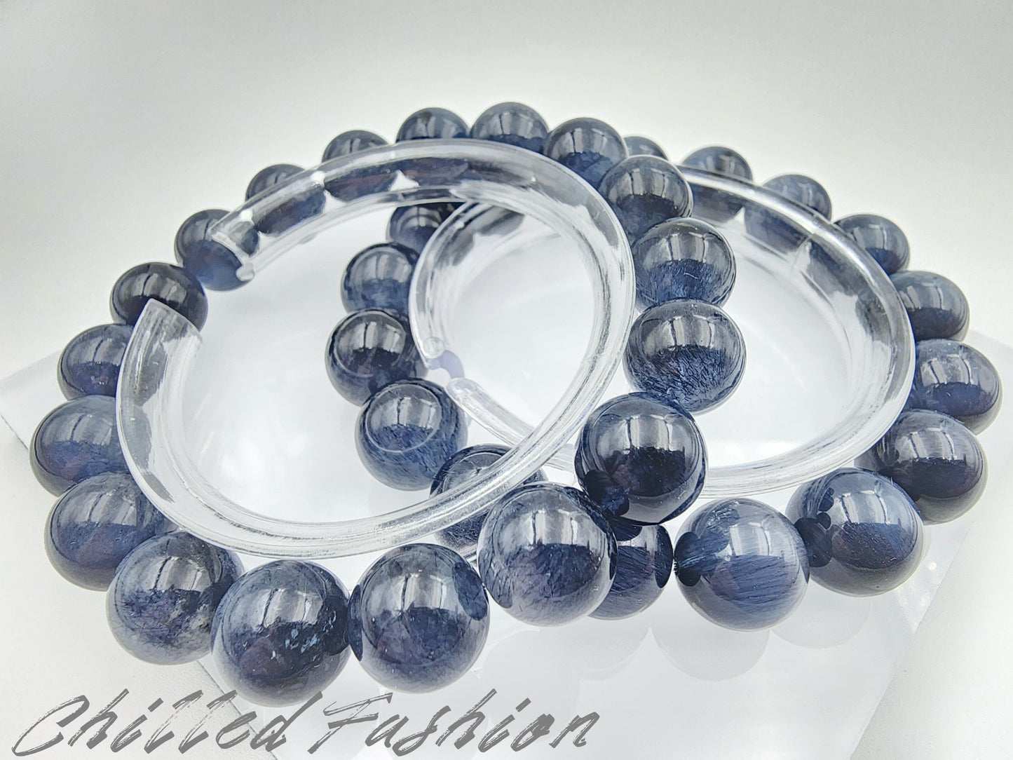[Bracelet] Blue Rabbit Hair Quartz Bracelet