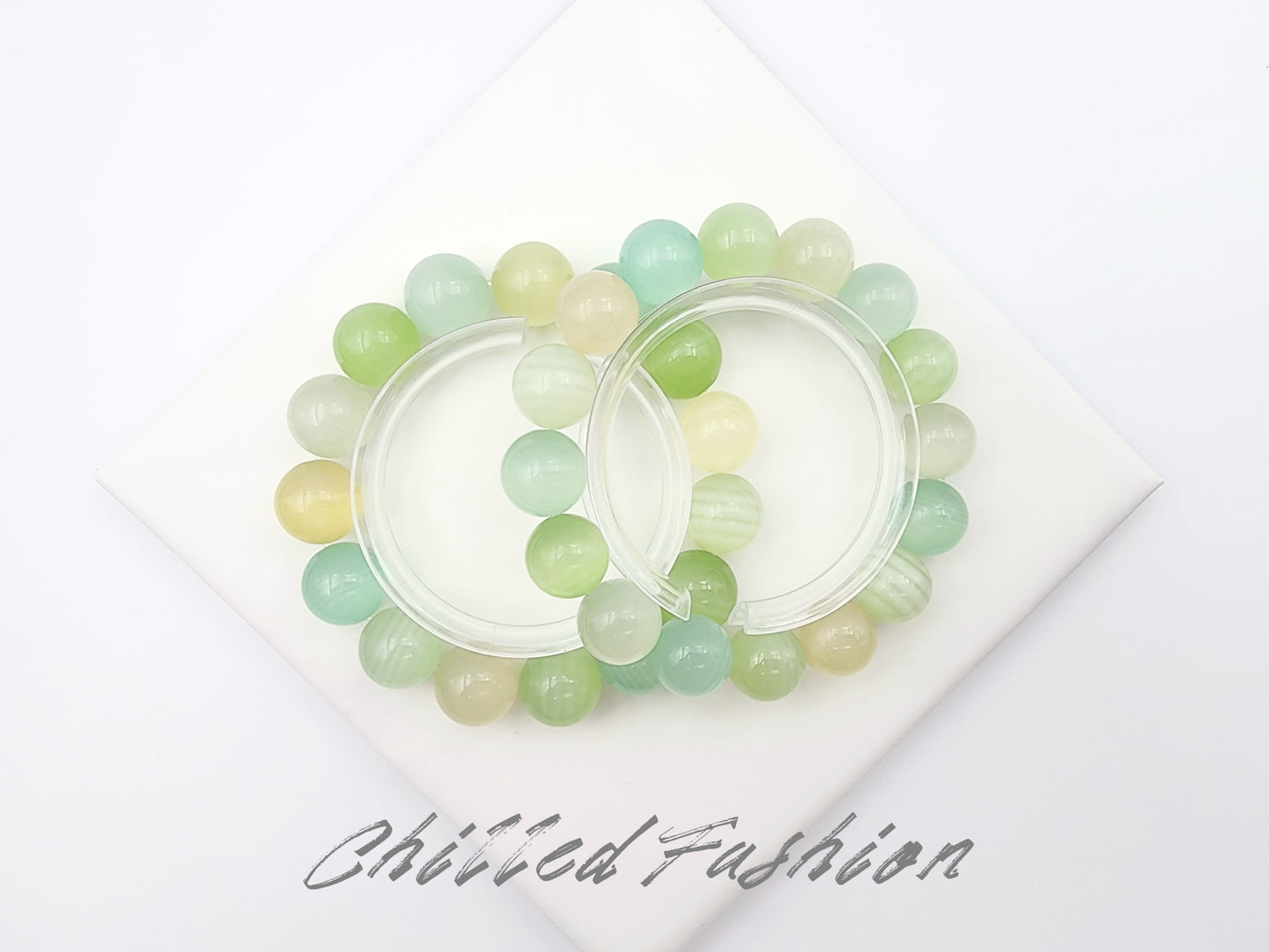 [Bracelet] Multicolor Green Calcite Bracelet