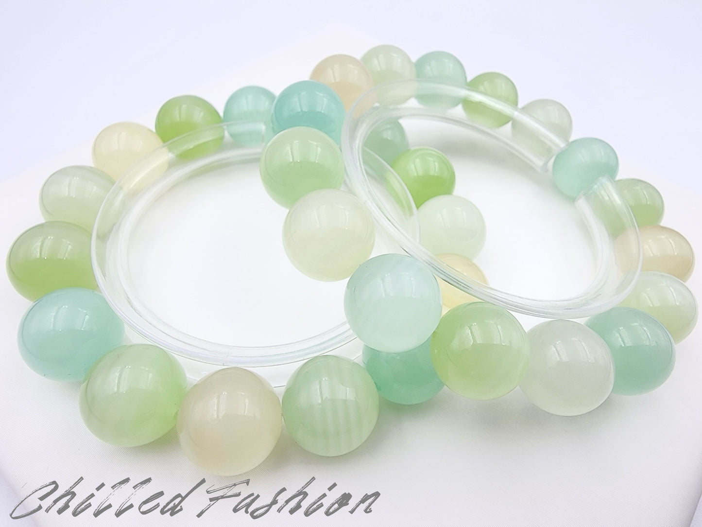 [Bracelet] Multicolor Green Calcite Bracelet
