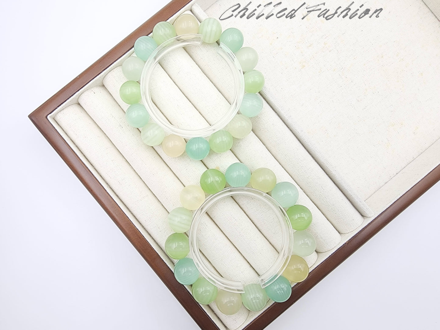 [Bracelet] Multicolor Green Calcite Bracelet