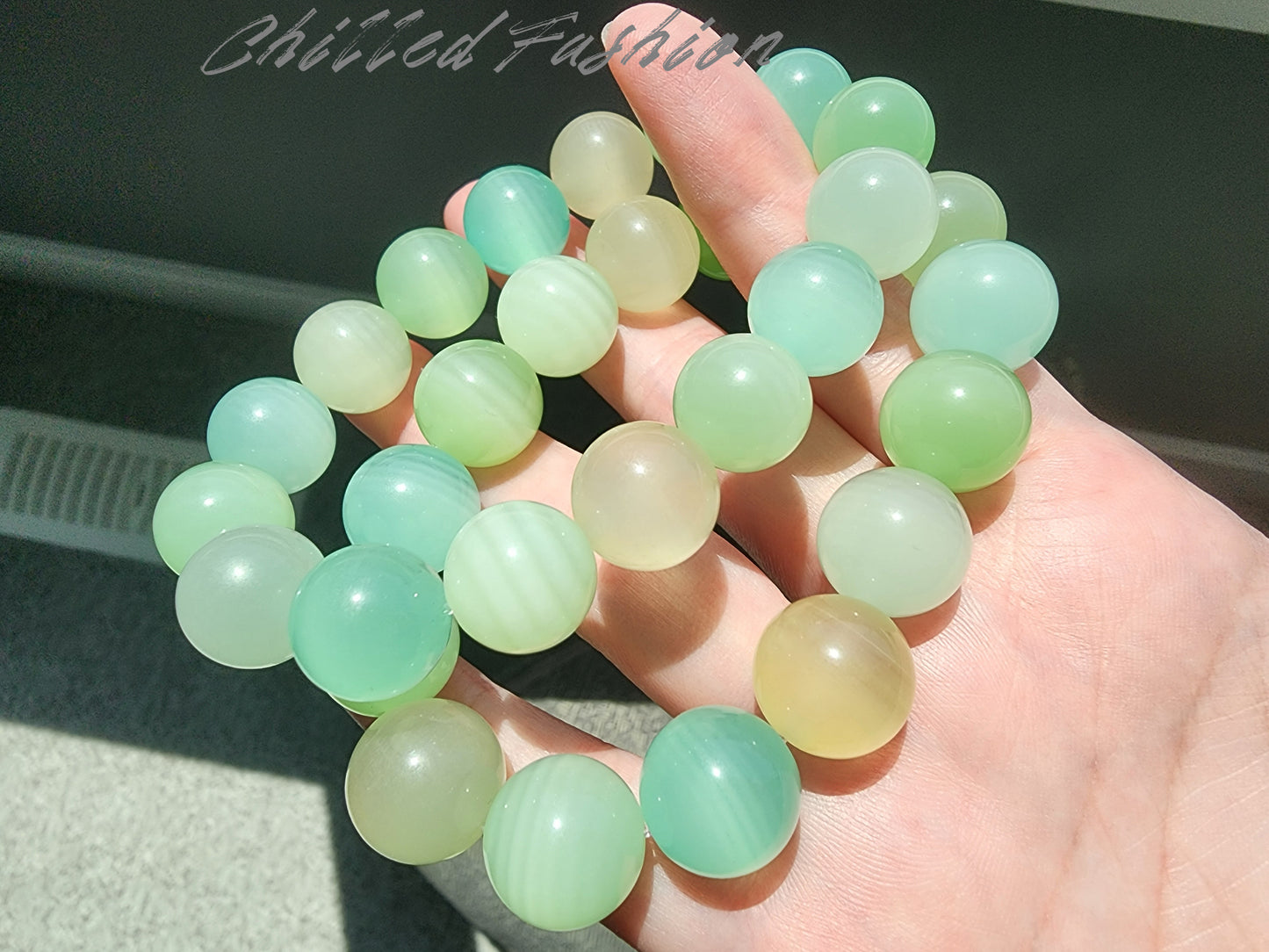 [Bracelet] Multicolor Green Calcite Bracelet