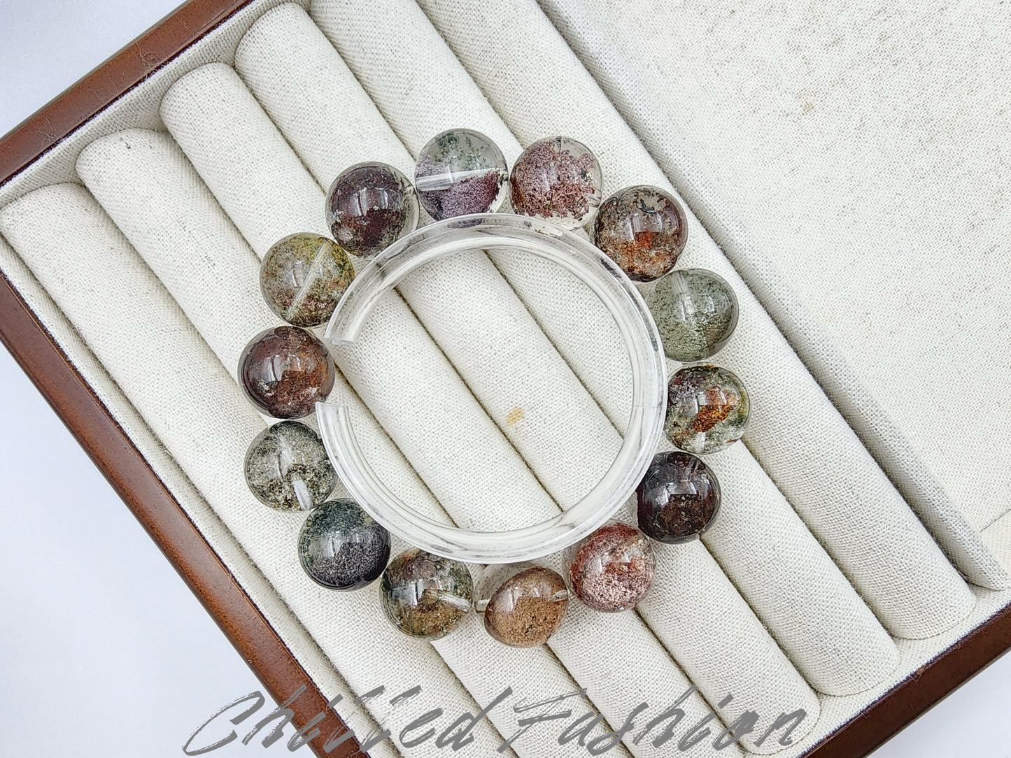 [Bracelet] 15mm Colorful Garden Phantom Quartz Bracelet