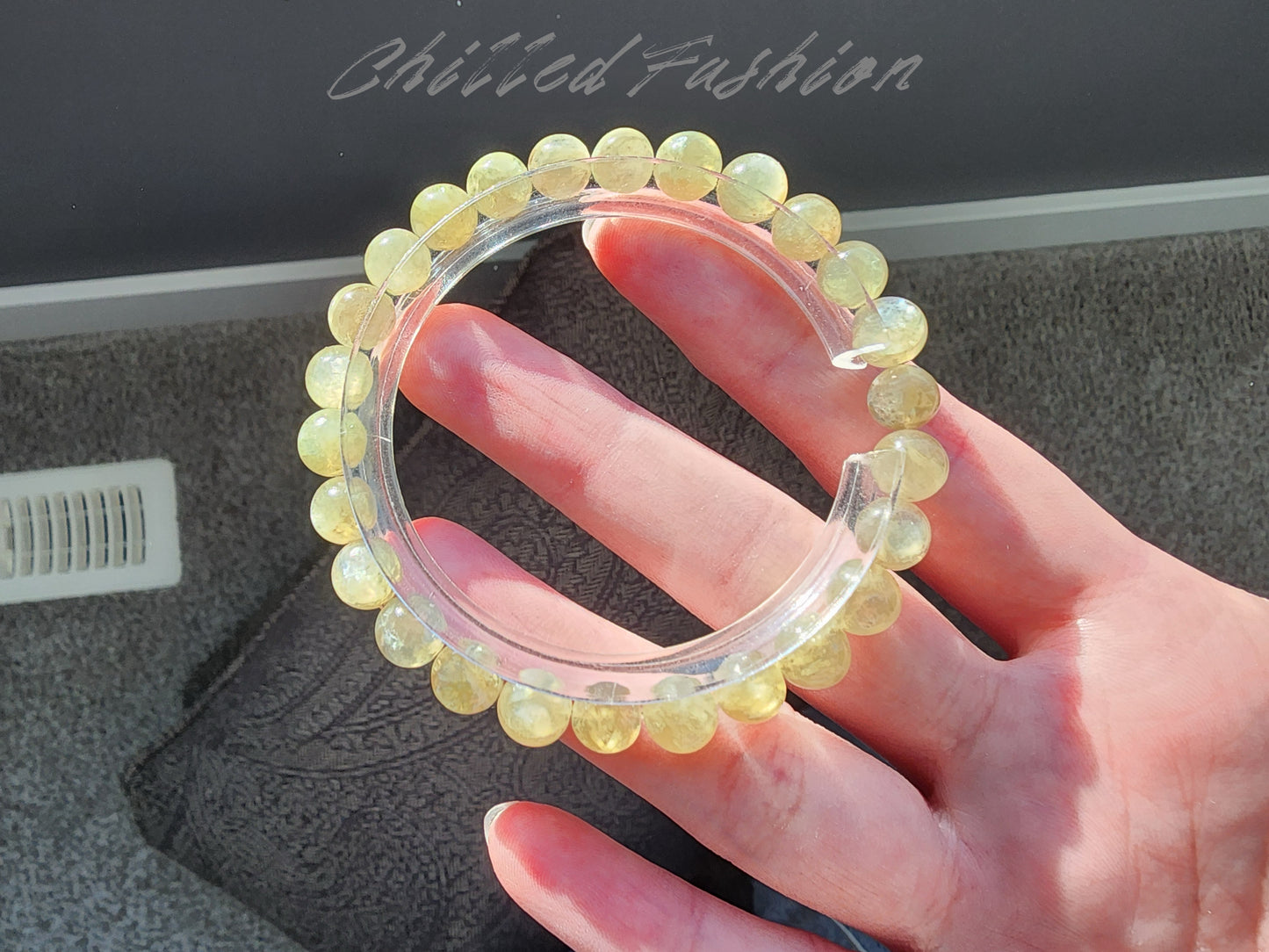 [Bracelet] 7mm Yellowish Green Lepidolite Bracelet