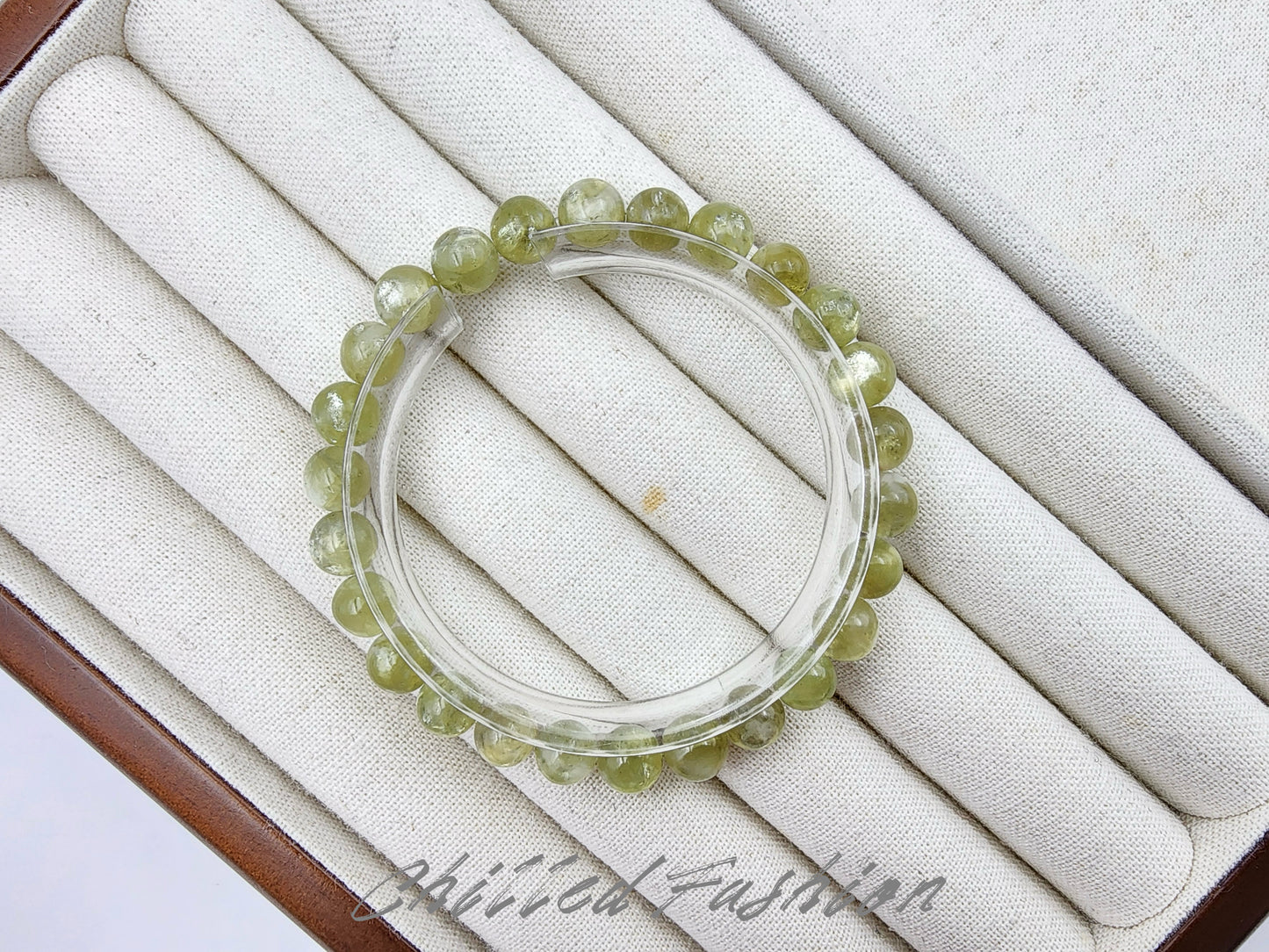 [Bracelet] 7mm Yellowish Green Lepidolite Bracelet