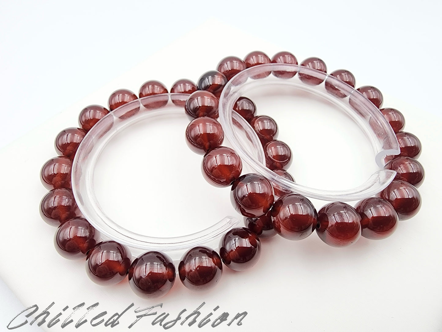 [Bracelet] 11mm Natural Hessonite Garnet Bracelet