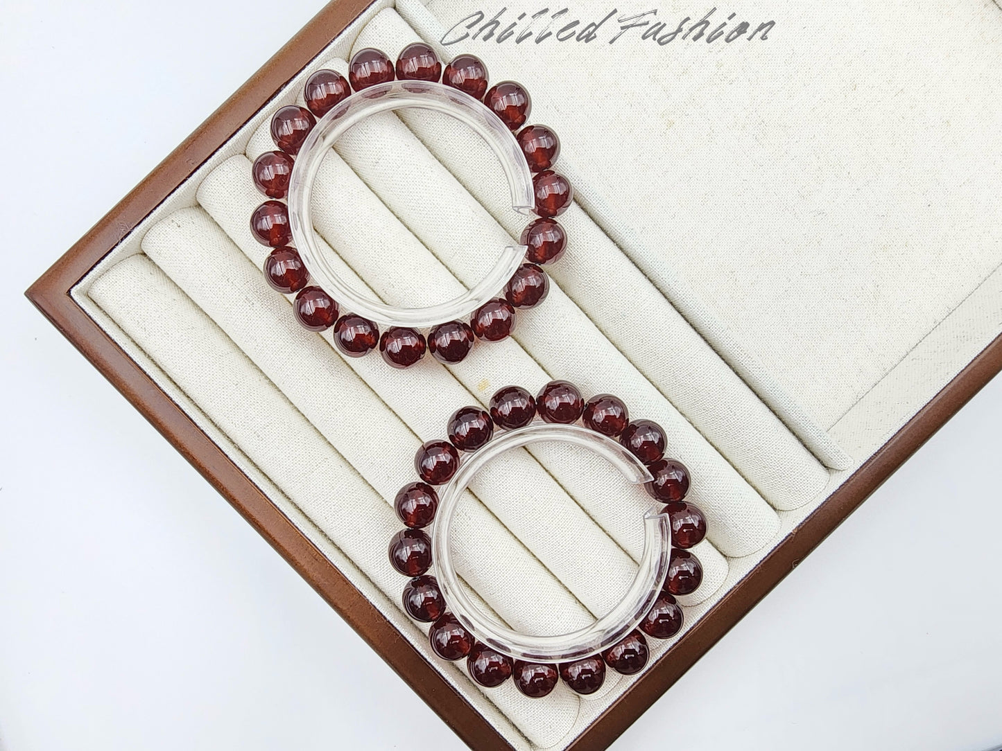[Bracelet] 11mm Natural Hessonite Garnet Bracelet