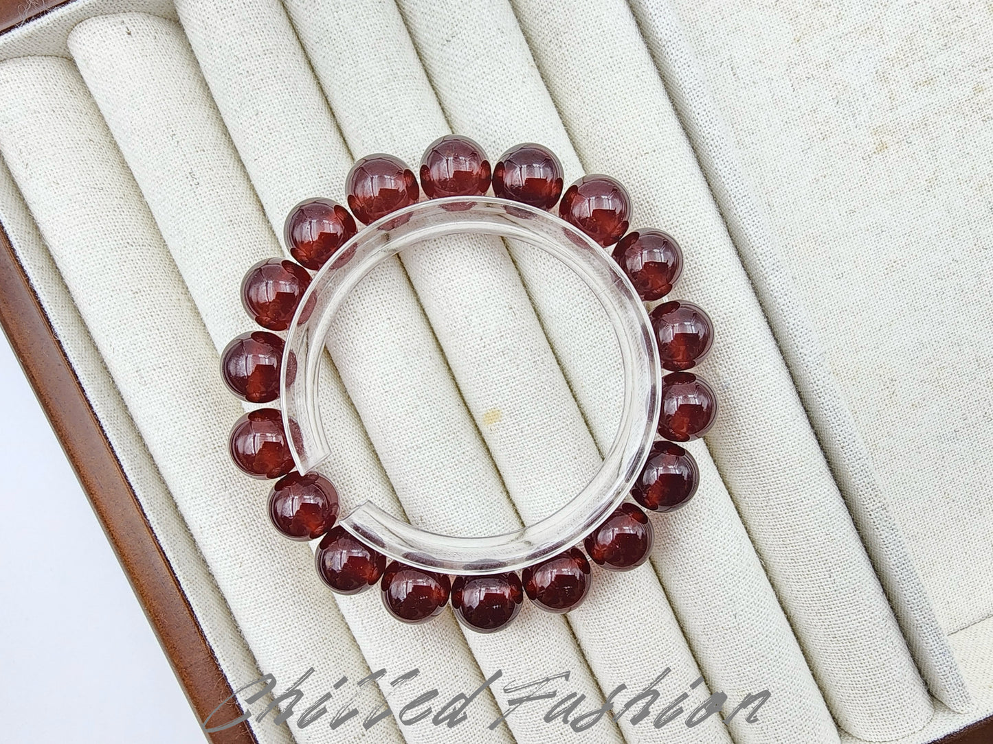 [Bracelet] 11mm Natural Hessonite Garnet Bracelet