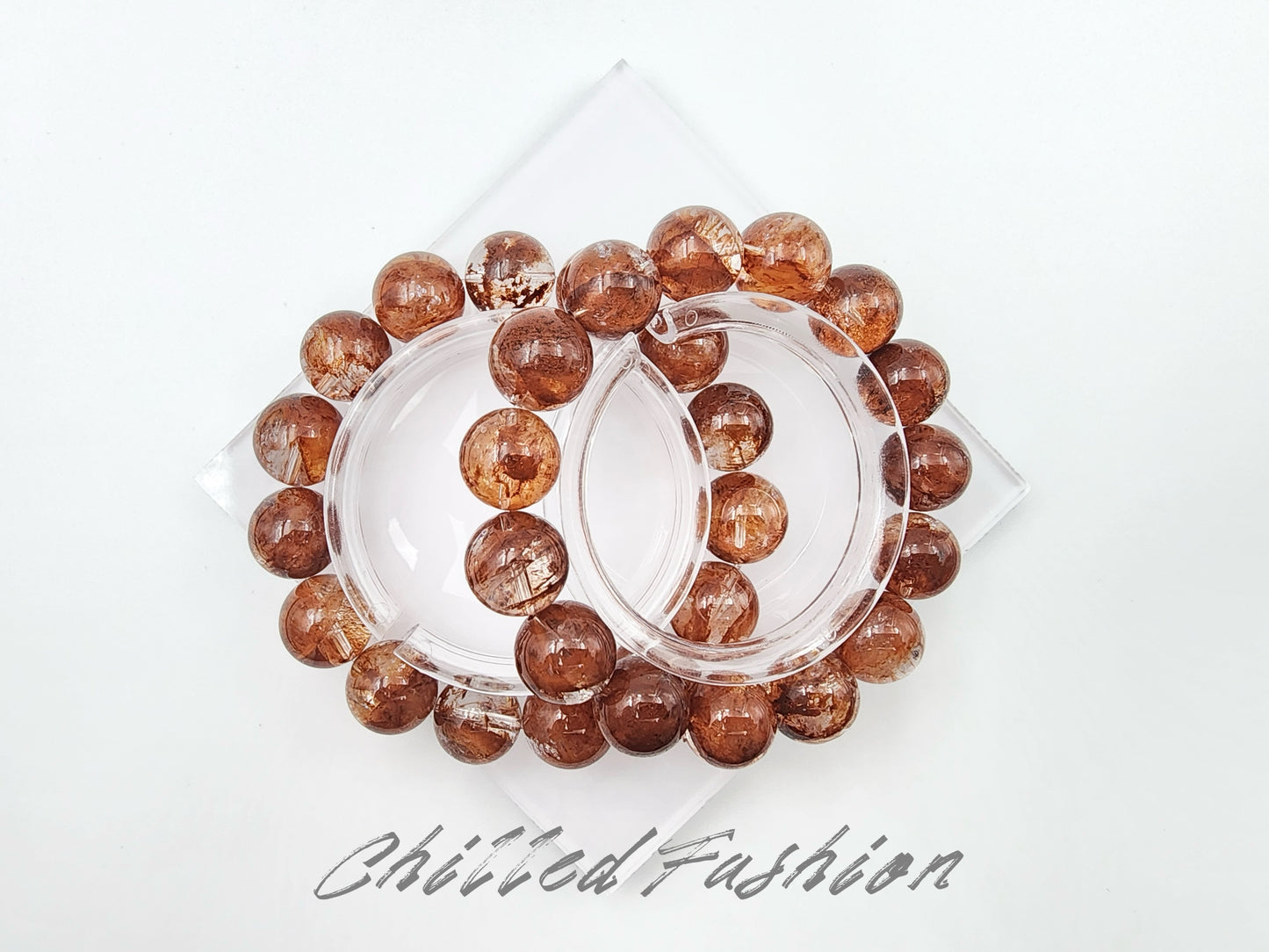 [Bracelet] Natural Red Phantom Fire Quartz Bracelet