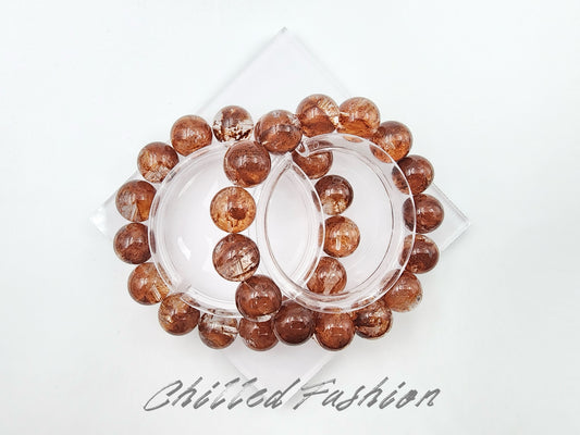 [Bracelet] Natural Red Phantom Fire Quartz Bracelet