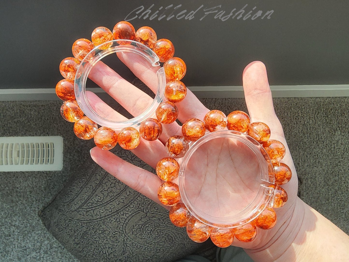 [Bracelet] Natural Red Phantom Fire Quartz Bracelet