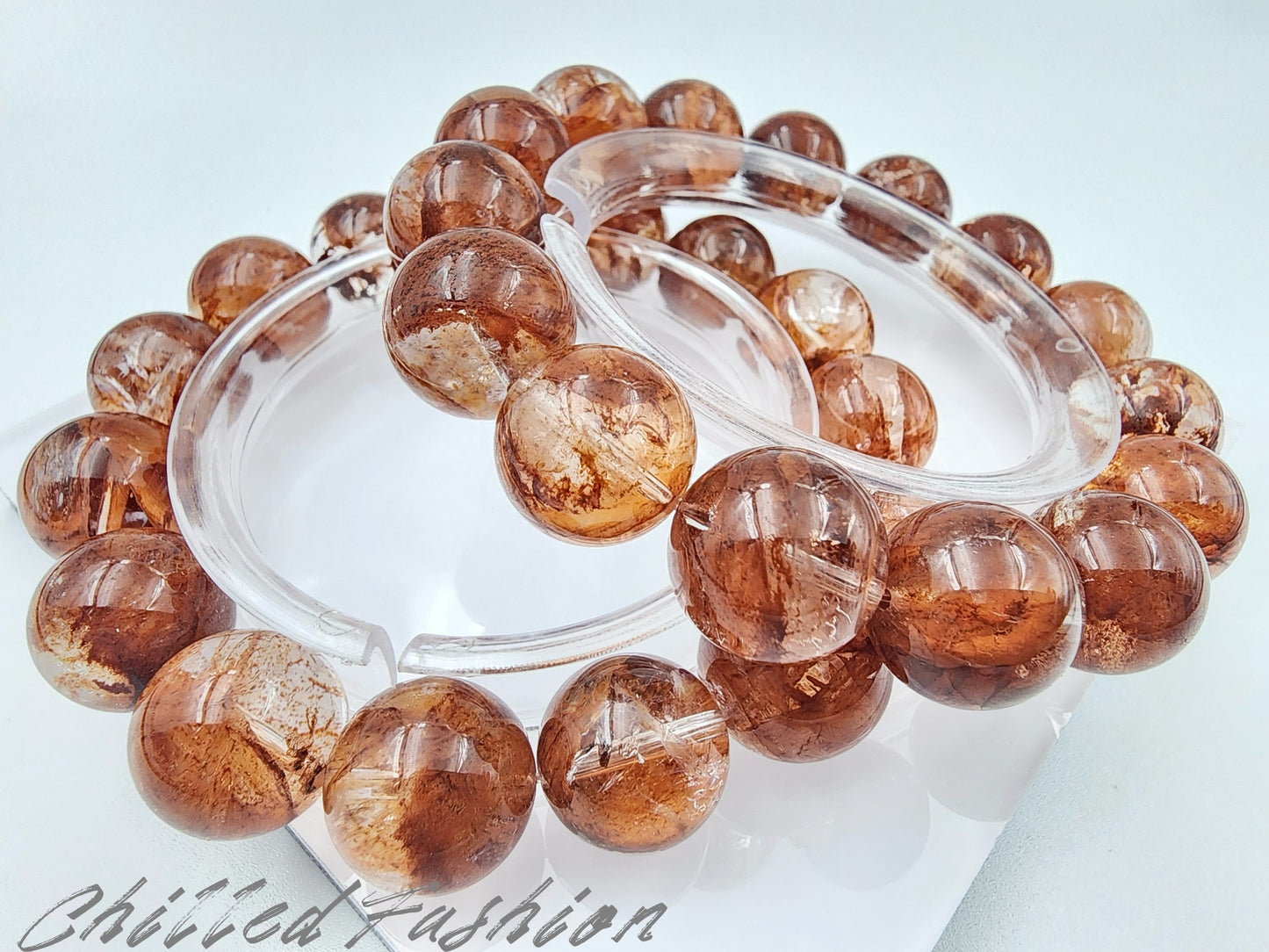 [Bracelet] Natural Red Phantom Fire Quartz Bracelet