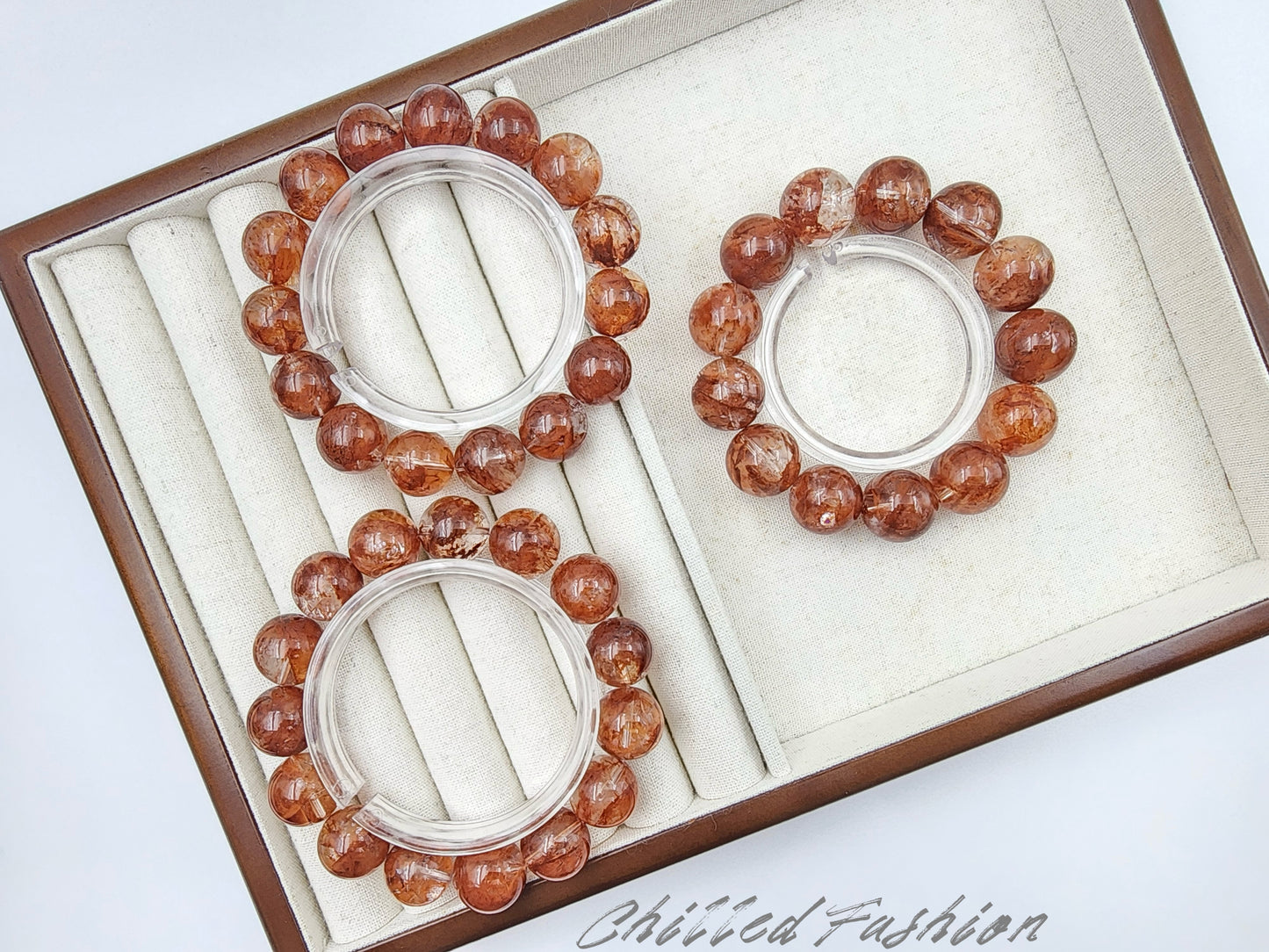 [Bracelet] Natural Red Phantom Fire Quartz Bracelet