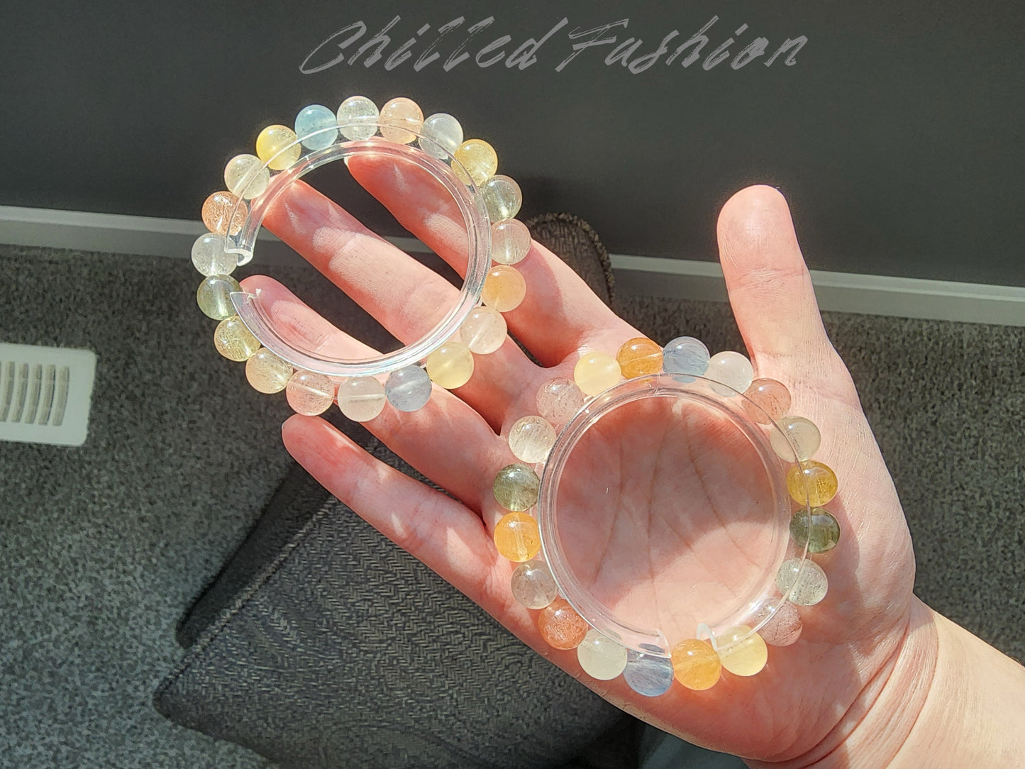 [Bracelet] 9mm Multi Color Rabbit Hair Quartz Bracelet